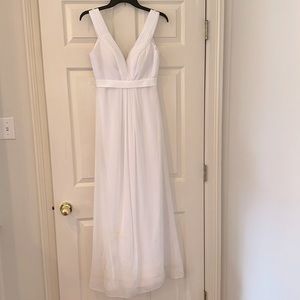 Beautiful white long dress, chiffon.